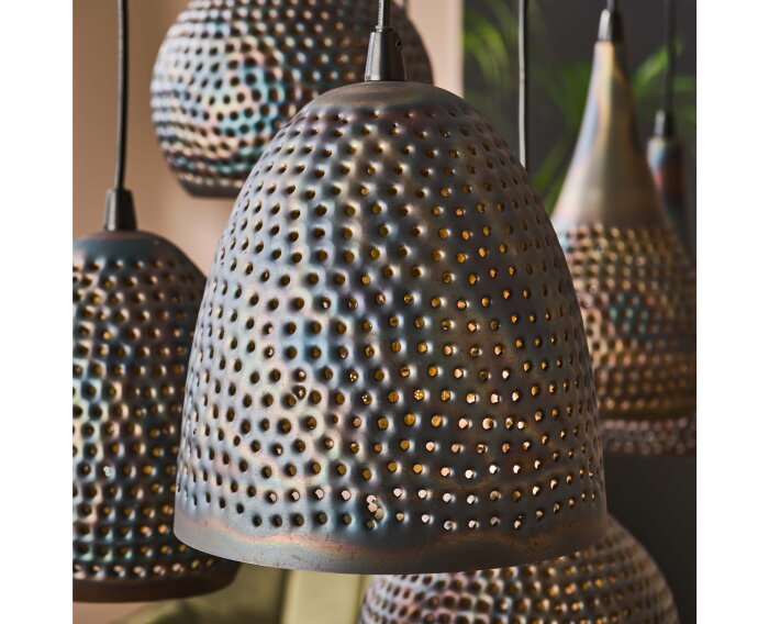 Hanglamp Punch mix 7 lampen - Zwart bruin