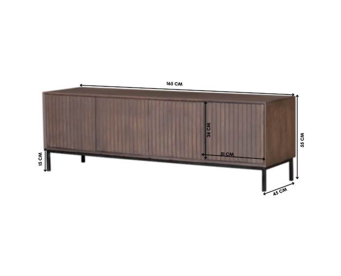 Tv meubel Madison Walnoot | 165 cm