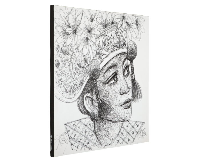 Wall Art Balinese girl Kadek,100x100 cm, Painting on canvas