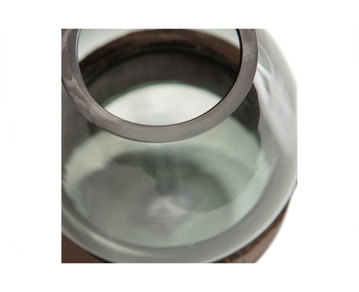 Dave Vaas Glas/hout Blauw/groen 26x19cm - WOOOD Exclusive