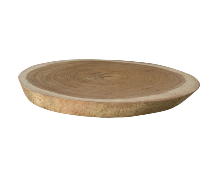Ovale bijzetteafel - 120x80x28 - Naturel/zwart - Munggur/metaal