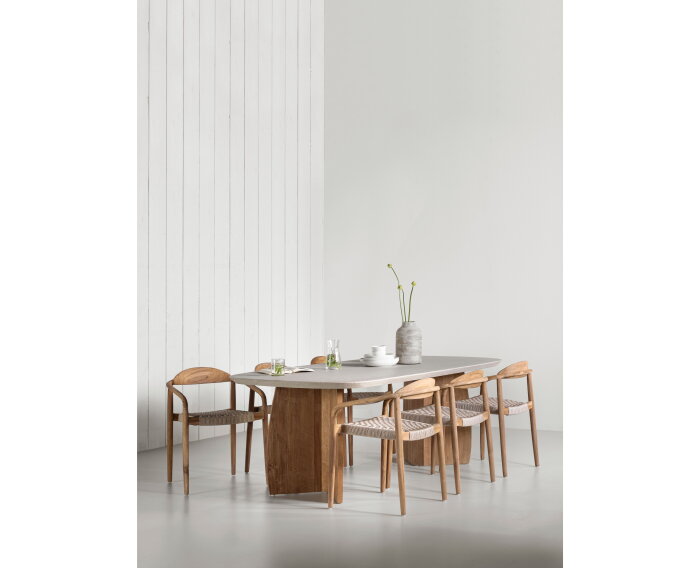 DTP Home Nova eettafel Deens ovaal Travertin 220x110 cm - Beige