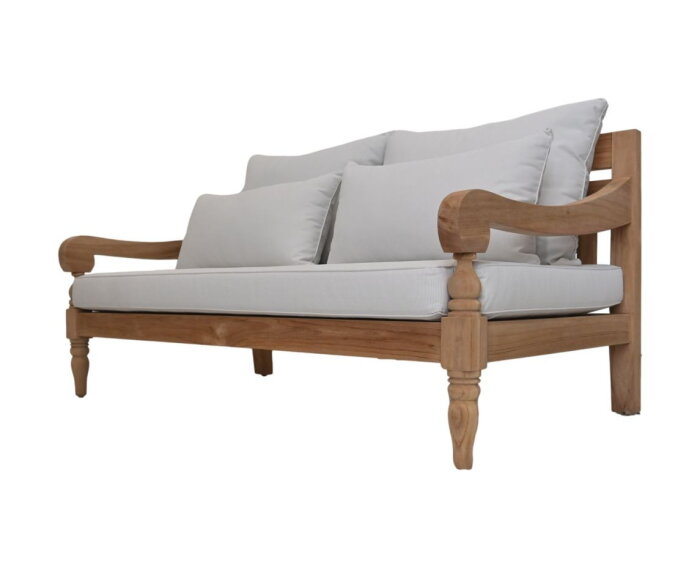 Bahama sofa 2,5-zits incl kussenset - 150x95x80 - Naturel/wit -  teak