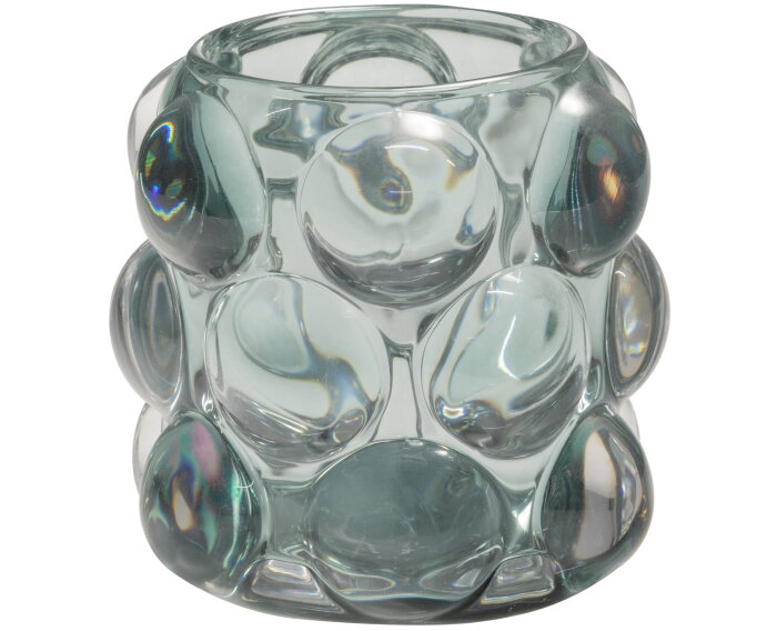 Ares Waxinehouder Glas Blauw/groen 8x8cm - WOOOD Exclusive