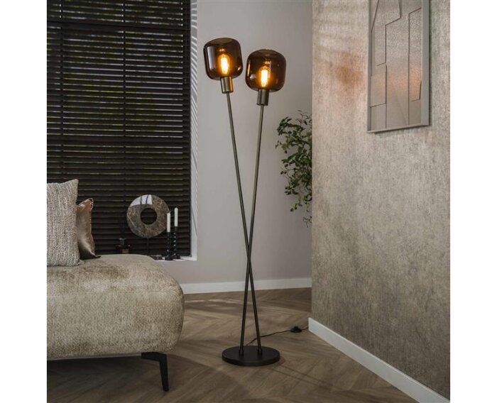 Vloerlamp 2L Bronza - Sienna brown