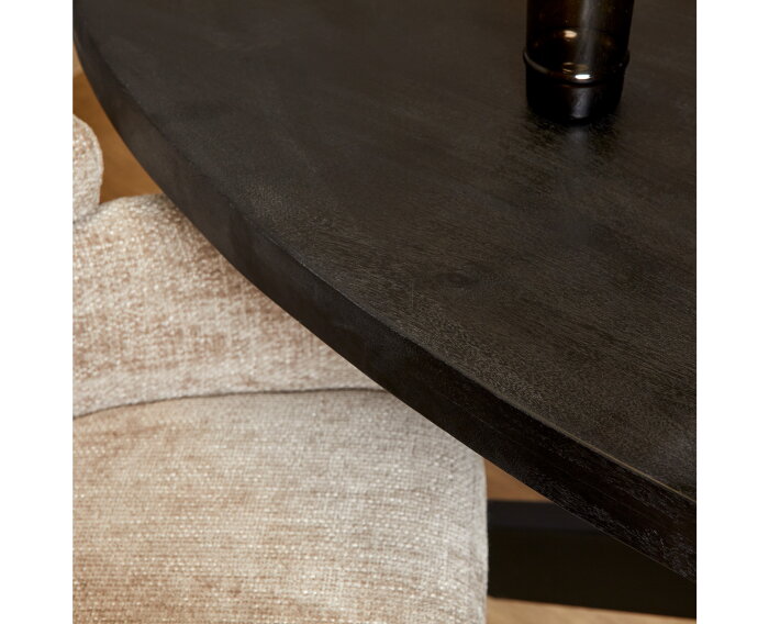 Eetkamertafel Denver Black | Ovaal | 160 cm