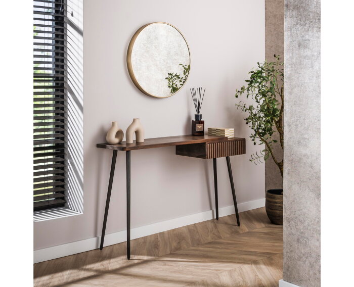 Haltafel Carve - Massief acacia drift brown