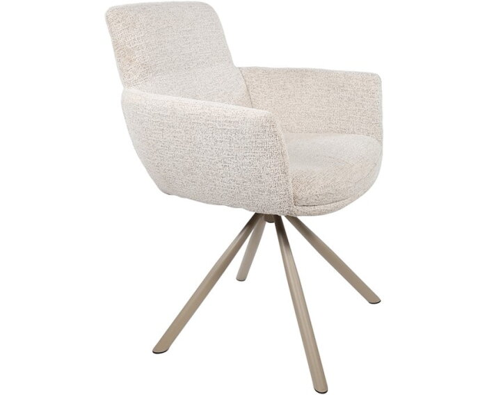 Eetkamerstoel Harry - taupe draaipoot 360 - Present Champagne 120