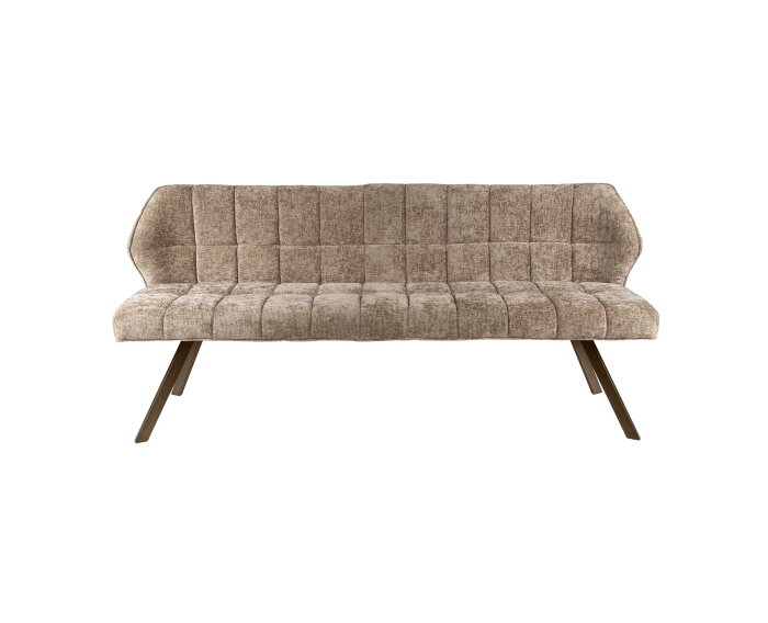 Eetkamerbank Raster - Hoven champagne - bruin metaal - 180x58x81 cm