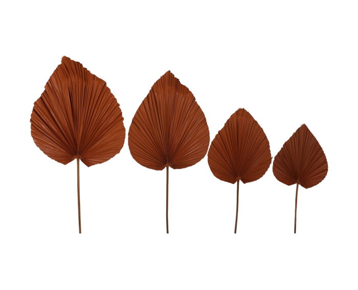 Decoratief palmblad set van 4 - Cognac - Palmblad