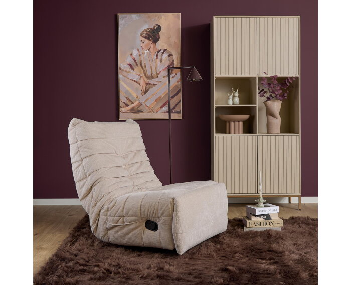 Relaxfauteuil Zen - Draaibaar & Verstelbaar - Aragon stof - Beige - 78&times;97&times;90 cm - Starfurn