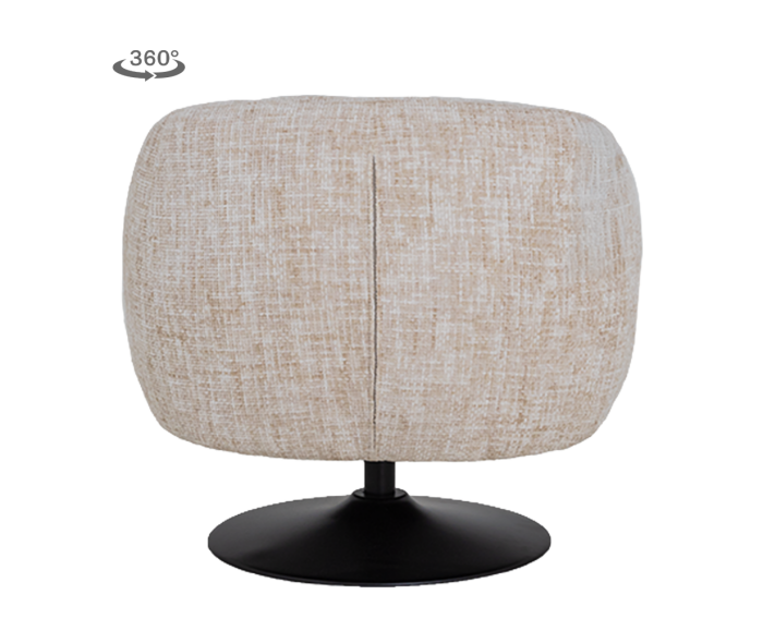Barga Fauteuil - fabric TED 24 off white (draaibaar)