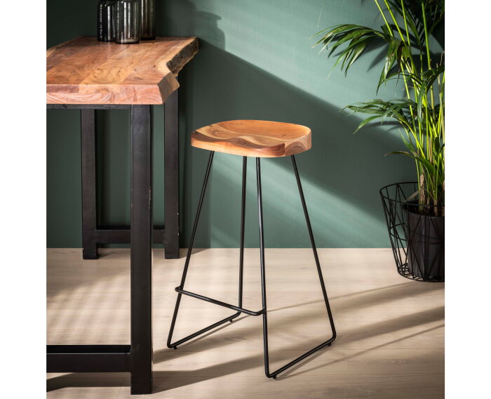 Barstoel Acacia Houten Zitting