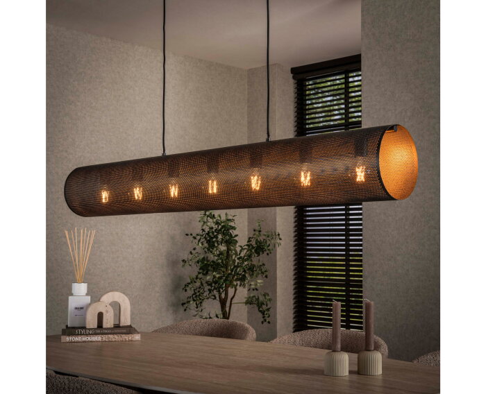 Hanglamp 7L koker XL mesh - Artic zwart