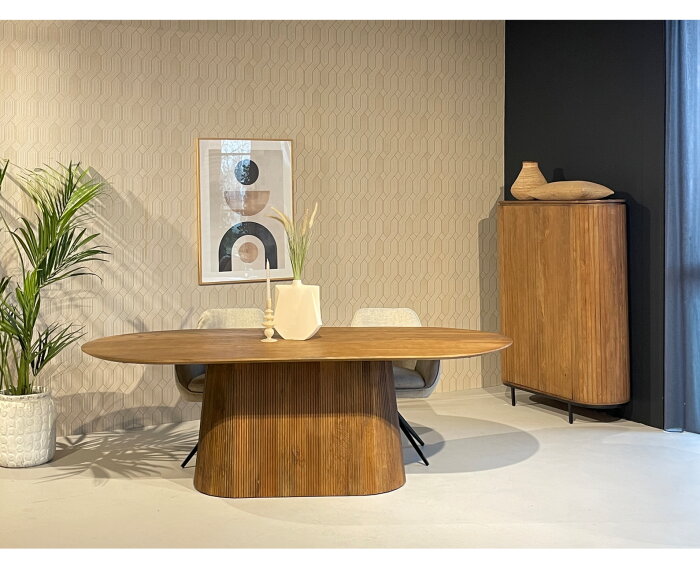 Eettafel Salvator ovaal 300 cm - Bruin | Livingfurn