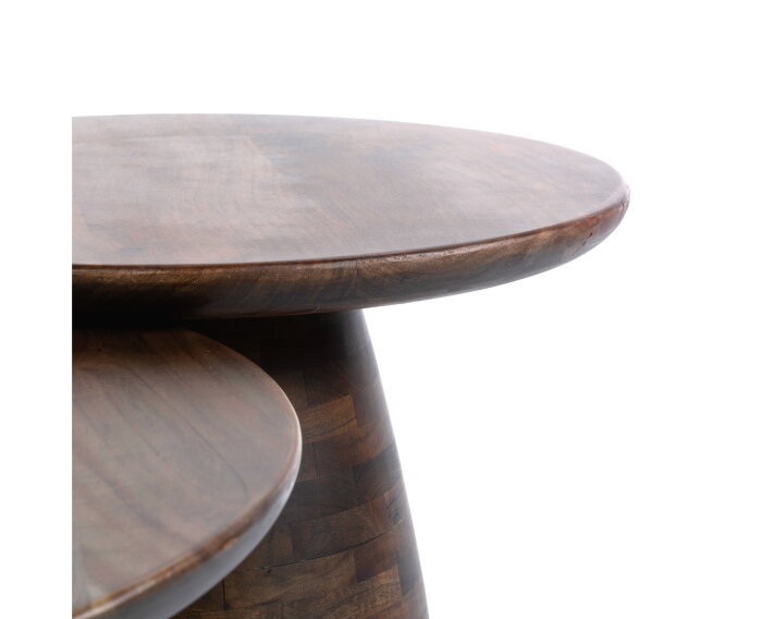 Salontafel Mova rond set/2 - Massief acacia bruin
