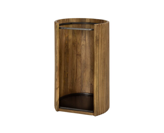 Paraplubak Wave &ndash; Rond Mangohout Zandkleur &ndash; 33x50 cm