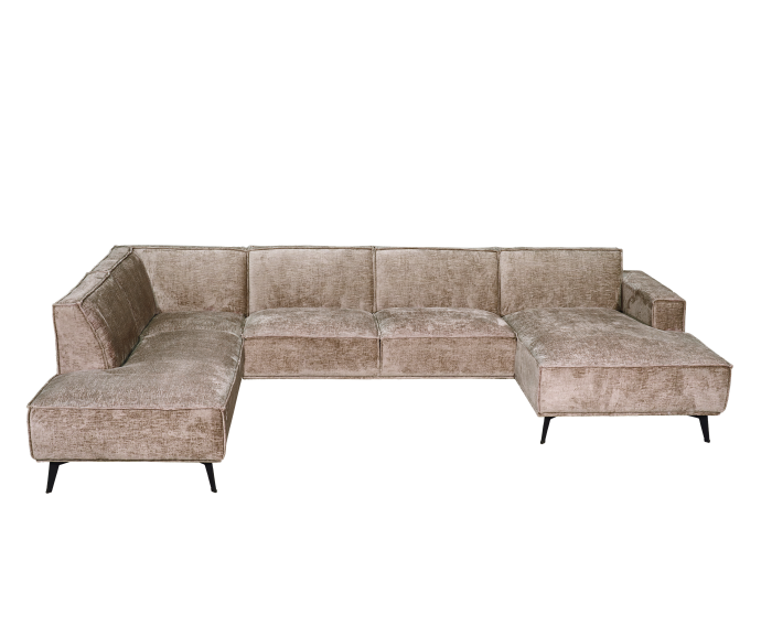 Tower Living Leeds Chaise R - 2 5 - Ottoman L - Touch 04 Taupe