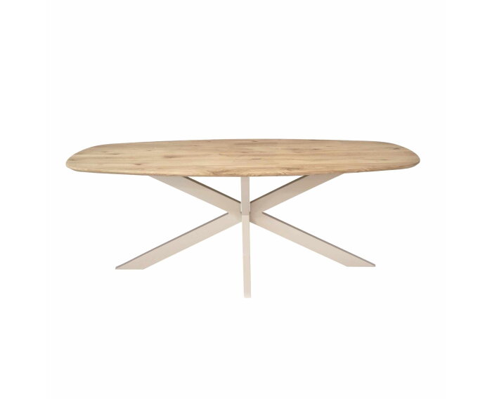 Eiken eettafel Ferris | Deens Ovaal 200 cm | Naturel | Poot Sand
