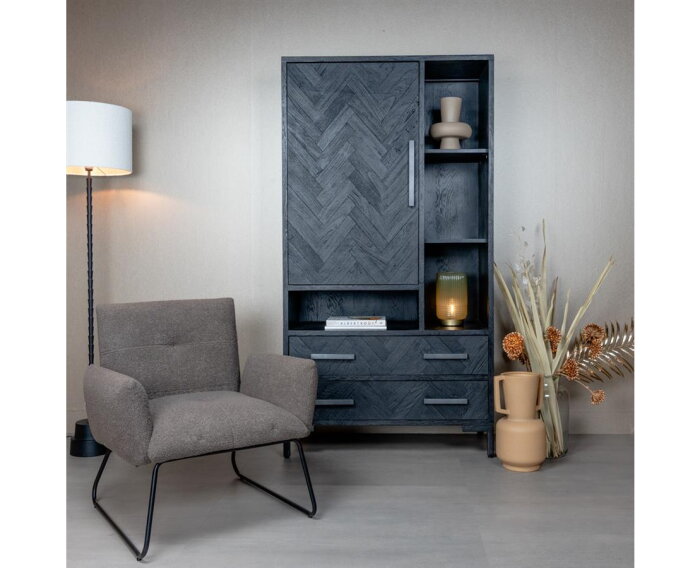 Dante Fauteuil - fabric Teddy MJ87 Dark brown