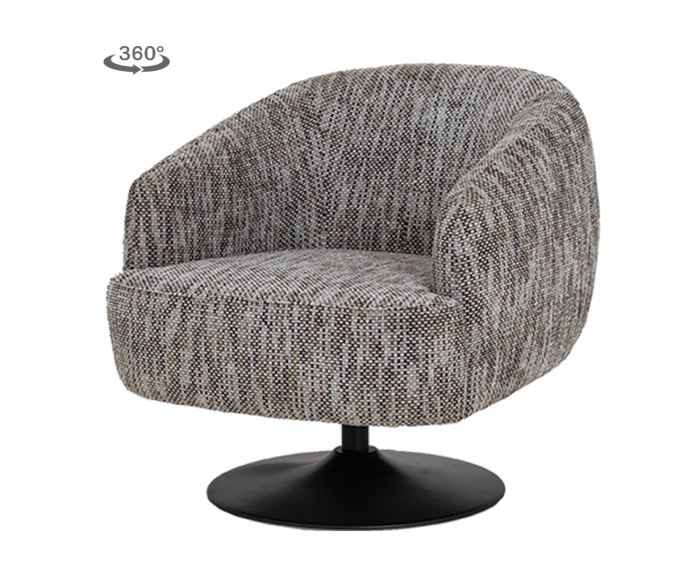 Barga Fauteuil - fabric TED 8 white-grey (draaibaar)