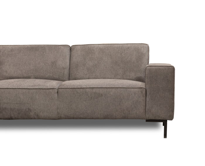 Hoekbank Riva Taupe - Glow 6 &ndash; Ottomane Links &ndash; 262x195 cm