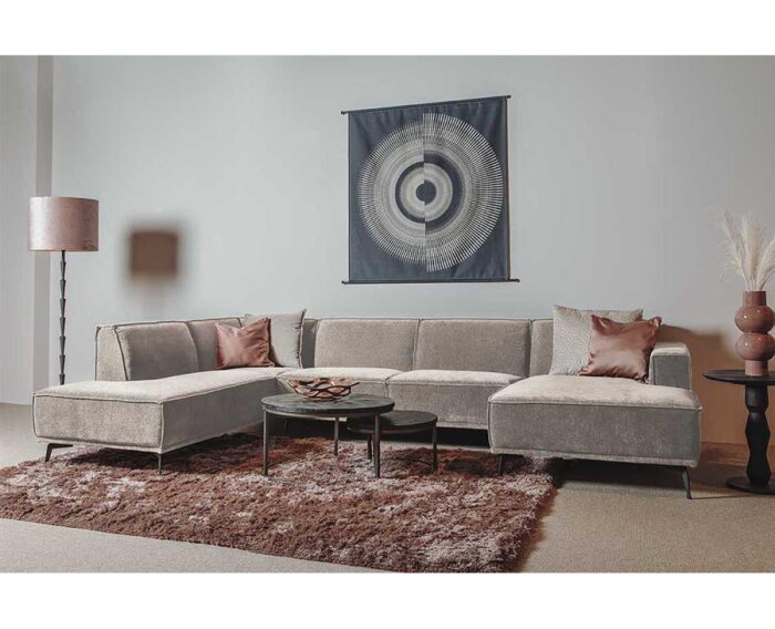 Leeds Chaise R - 2 5 - Ottoman L - City 120 Beige