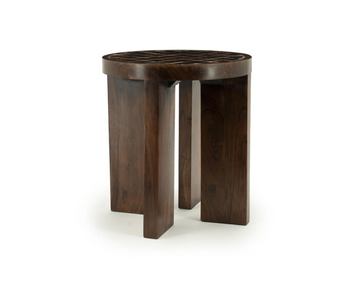 Side table TiledUp 40x40cm - bruin | BY-BOO