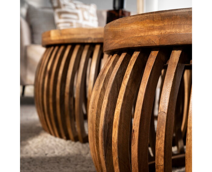Salontafel Tweak curve set van 2 - mangohout