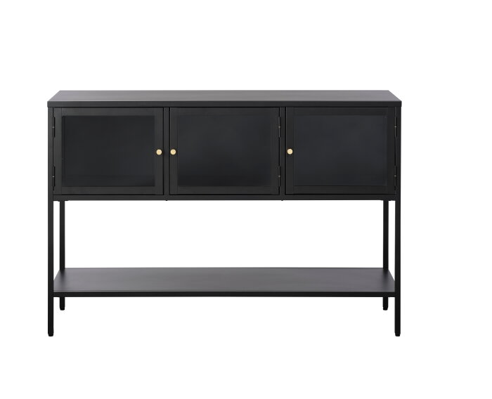 Sidetable Carmel metaal & glas met hoge poten 160 cm