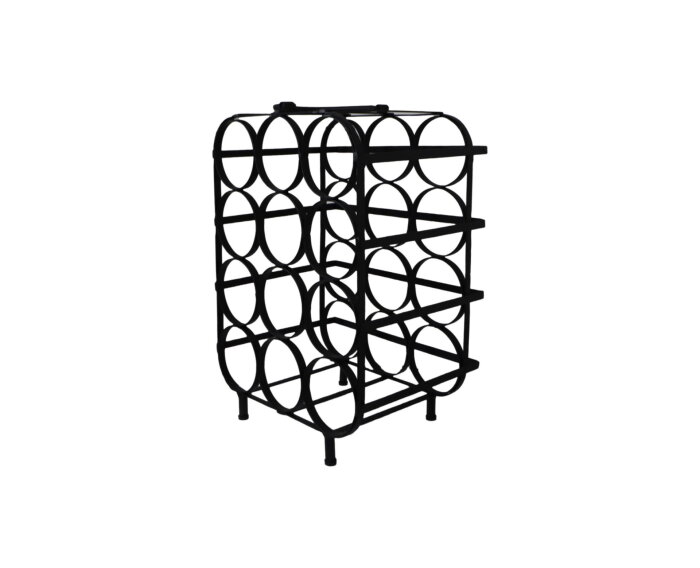 Wijnrek 12 flessen - 35x25x50 - Zwart - Metaal