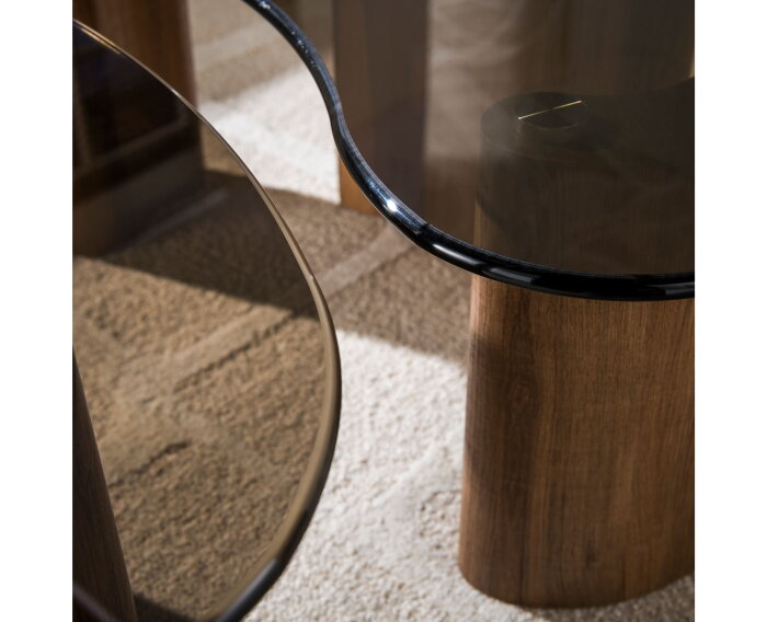 Salontafel Tinto organisch glas set van 2 - Brons glas