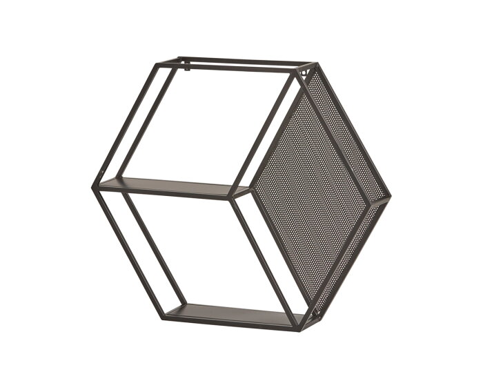 Wandrek Hexagon metaal - zwart