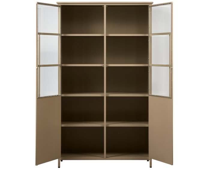 EXHIBIT VITRINEKAST METAAL KHAKI - BePureHome