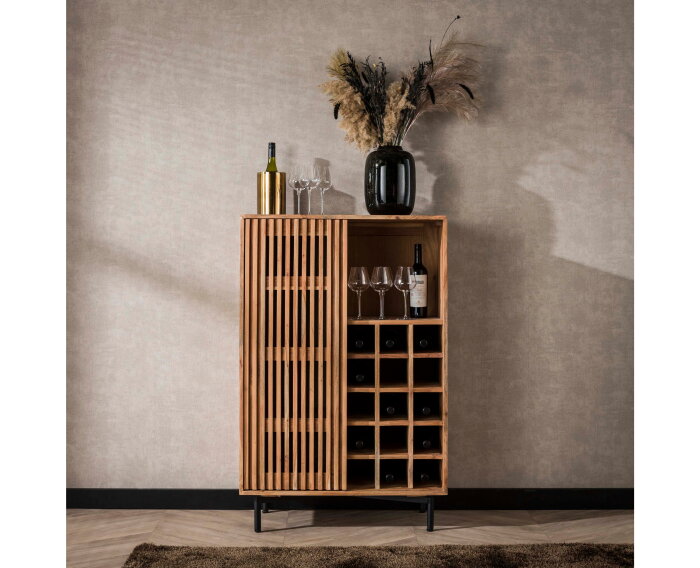 Wijnkast Rio Acacia 80 cm - Naturel | Meubelplaats