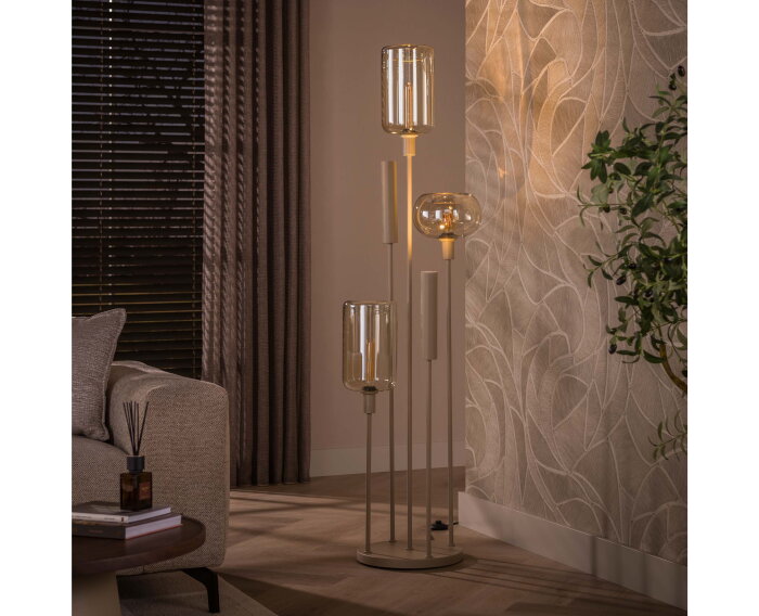 Vloerlamp Serene getrapt 2+3L - Beige