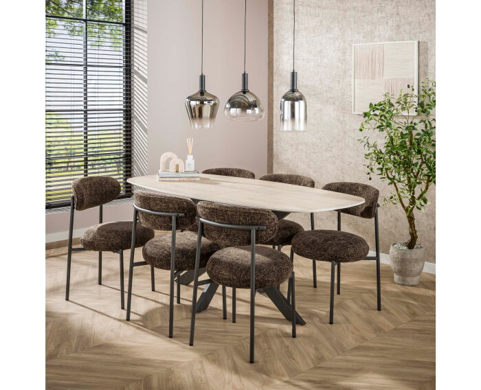 Hanglamp 3L mix grey shaded - Artic zwart