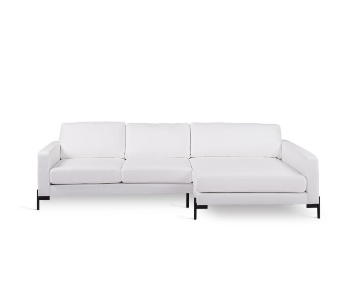 By-OLAF Hoekbank Fellow rechts – 3-zits met chaise longue  – Stof Grace 01 Natural - 264x161 cm