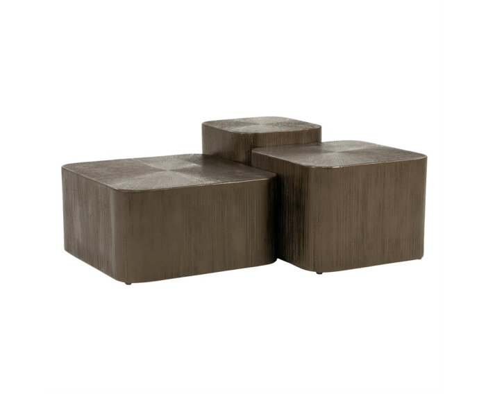 Salontafel set Silva 55x55cm - bruin | Eleonora