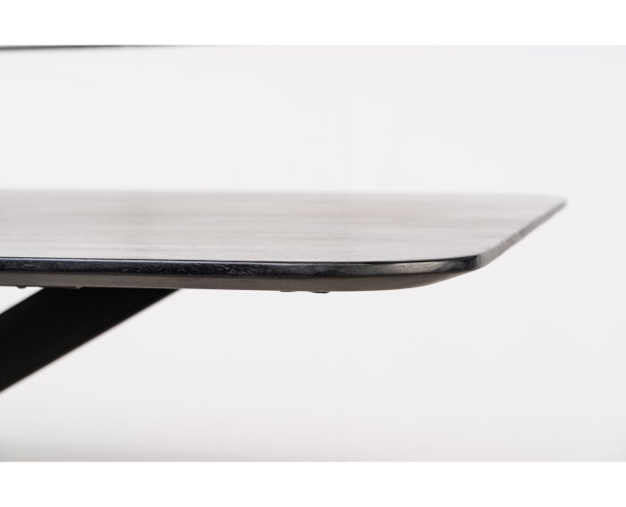 Eettafel Florence rechthoek afgerond glad 200x100 cm - Zwart | Meubelplaats