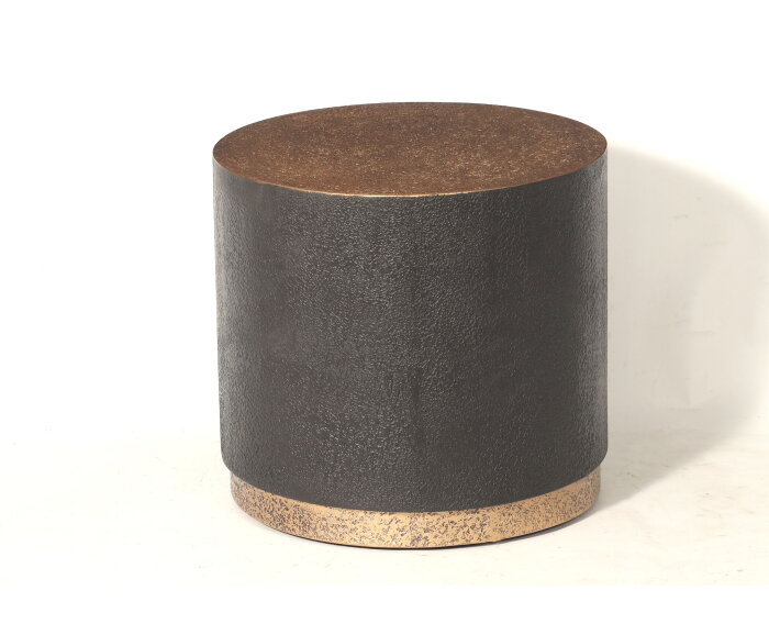 Salontafel Rond Liquid Metal Small - Bruin/Goud 50x50x45 cm