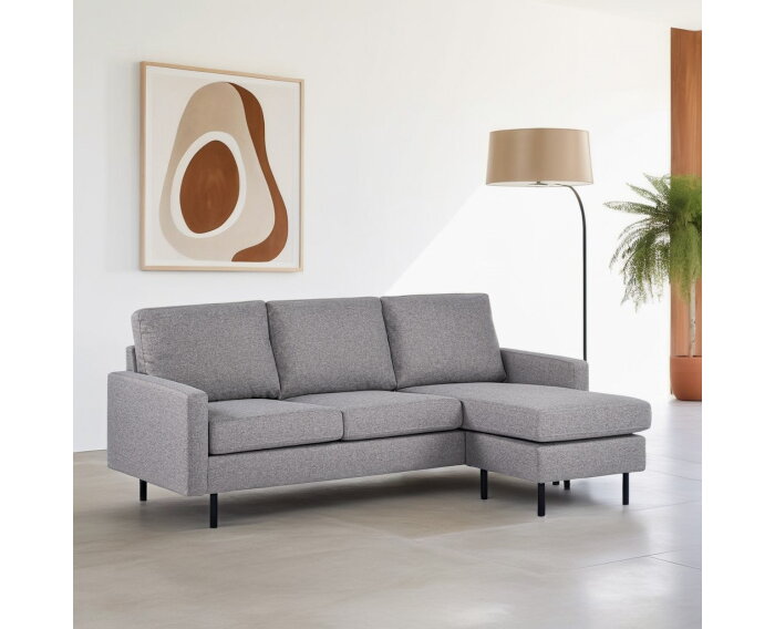 3 seater sofa CL L+R, fabric Malmo 90, M411 grey