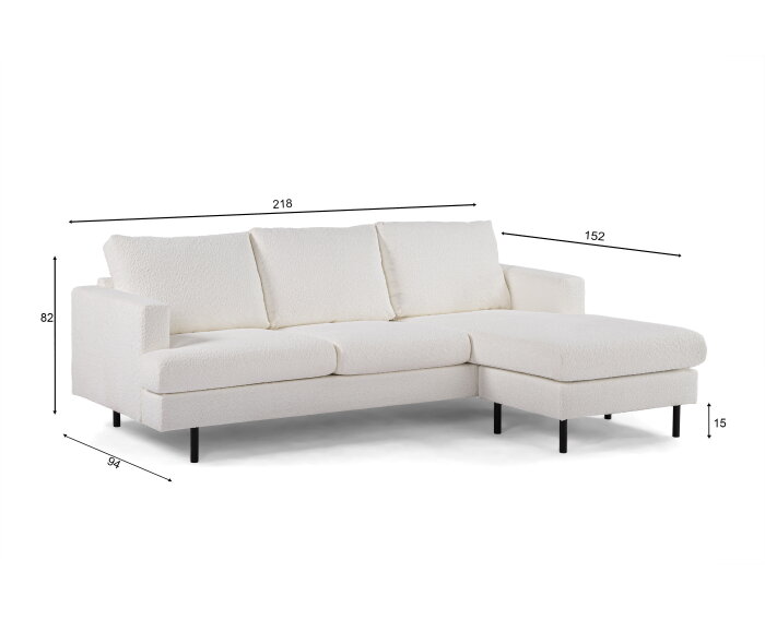 3 seater sofa CL L+R, fabric Abriamo, A920 natural