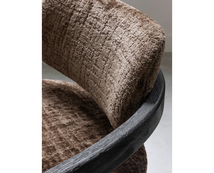 MUST Living fauteuil Kelly - Luxor Hazelnut - Zwart - 75x73x73 cm