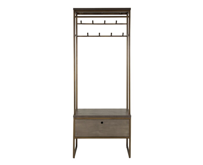 Garderobemeubel roede Ferro 8 haken - Brons antiek