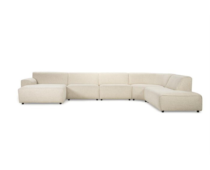SEVN Sterre modulaire U-bank Silencio Beige - 420x270 cm - Zelf samen te stellen