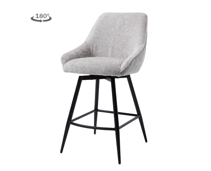 Trino Barstoel - fabric Trenza 08 oyster (draaibaar)