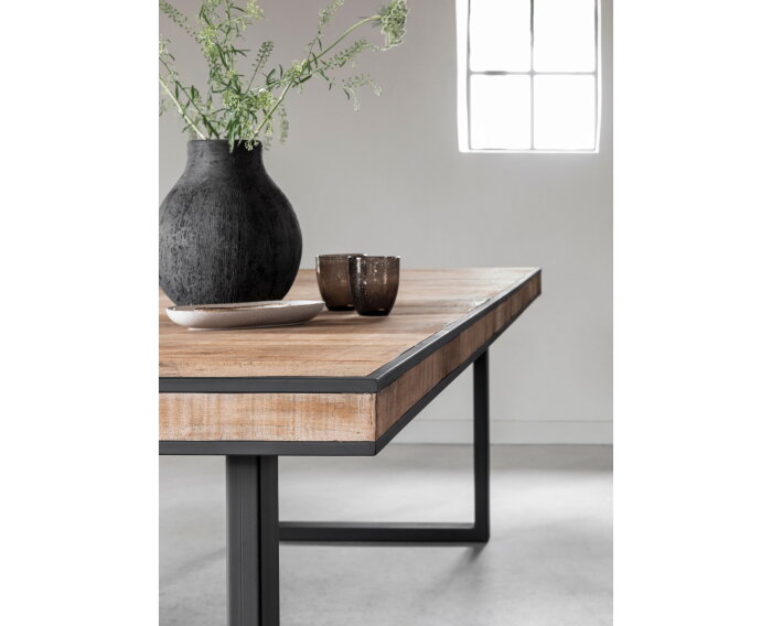 Dining table Cosmo rectangular,78x225x100 cm, recycled teakwood