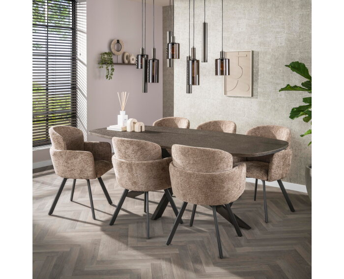 Eettafel 215 Bronvik deens ovaal - Bronze liquid metal