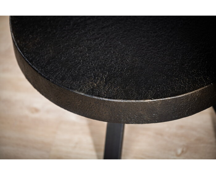 Salontafel rond 58 cm, Lava, B341 vintage zwart